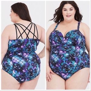 Torrid Galaxy One-Piece Nylon Spandex Bathing Suit 6R